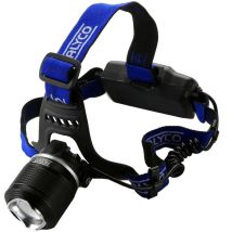 Wiederaufladbare LED-Stirnlampe 900 Lumen IP20 Zoomfunktion Lithiumbatterie 5200 mAh Verstellbares Band Schwarz