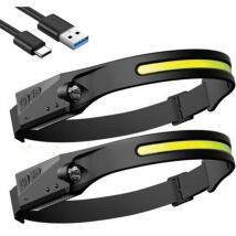 Lampe Frontale Led Rechargeable, 2pcs Torches Frontales De Course Étanches, Lampe Frontale Avec Fonction De Capteur Sensible Et 5 Modes, Adaptée À La 