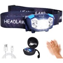 Mowze - Lampe frontale led rechargeable, letour 5 modes Étanche IP65 350 lm Pour le camping, la randonnée, le jogging, la pêche, le bricolage