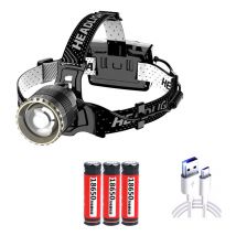 Treetalk - Lampe frontale led rechargeable, super lumineuse 12 000 lumens, 3 modes d'éclairage, avec capteur de gestes, parfait pour la course, le