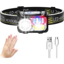 Lampe Frontale led Rechargeable, Torche Frontale Puissante Étanche with 9 Modes d'Éclairage Réglable Lampes Frontales Convient Aux Enfants et Aux
