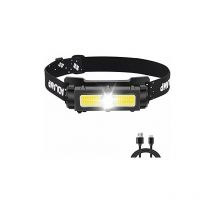 Fei Yu - Lampe frontale puissante de 500 lumens, lampe frontale led rechargeable avec lumière blanche et rouge et aimant amovible, lampe frontale à 7