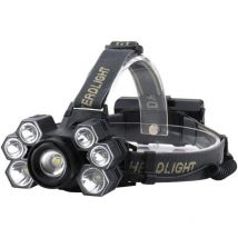 Qiyao - Lampe frontale puissante rechargeable par usb, lampe frontale à 7 led, lampe torche frontale, lampe torche, lanterne étanche