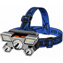 Lampe frontale rechargeable, lanterne de lampe de poche à 7 LED Lampe frontale rechargeable par USB Super lumineuse 4 modes de travail Lampe frontale