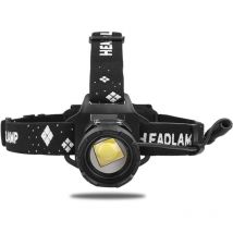 Lampe frontale rechargeable Lumen, 5 modes de lampe frontale Lumen zoomable, Camping randonnée, blanc