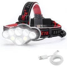 Fitags - Lampe frontale Rechargeable, Super lumen 18000, 8 Modes d'éclairage led, Lampe Frontale Puissante Lampe de Mains-libres pour le Camping, la