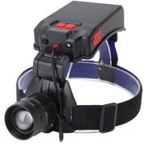 Debuns - Lampe frontale solaire 2700LM brillante IPX4 étanche 3 modes d'éclairage Lampe frontale rechargeable à capteur avec base réglable à 90° pour