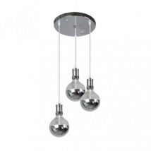 Senko - Lampe Gala 3xe27 Chrome/chrome Ampoules Incluses 24w 2700k 2100lm Regx36x36 Cm