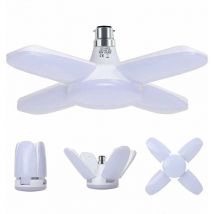 Lampe Garage B22 60W,Lampe Atelier Blanc Froid 6500K 6800Lm,Déformable avec 4 Panneaux Ajustables, Éclairage Plafond led, pour Garages
