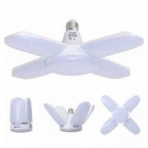Lampe Garage E27 60W,Lampe Atelier Blanc Froid 6500K 6800Lm,Déformable avec 4 Panneaux Ajustables, Éclairage Plafond LED, pour Garages