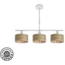 Fabrilamp - Lampe Gilda 3xe14 Blanc/Bois Clair Regx55x14 Cm
