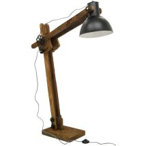Aubry Gaspard - Lampe haute en bois recyclé et métal teinté Archi