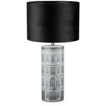 Markslojd - ichi Lampe de table 1 gris clair avec abat-jour rond noir