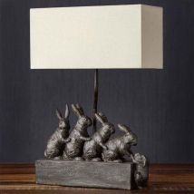 Lampe Lapins résine 46x14x32cm