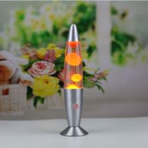Litzee - Lampe à poser,Lampe à lave futuriste orange avec interrupteur Lampe à poser