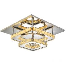 Toolight - plafonnier APP409-C cristal carré led carré 2-POINTS de lumière 24W 30X30X11CM