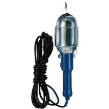 Lampe Baladeuse d'Atelier Embase métallique pour ampoule E27 cable 5 mètres - crochet acier Aslo