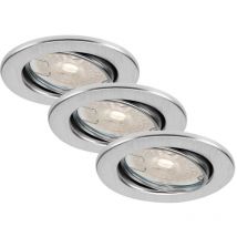 Lampe LED encastrée BRILONER LEUCHTEN DIMM, 5,5 W, 460 lm, IP23, couleur aluminium, métal, incl., 3x GU10, dimmable, set de 3, Ø 8,6 cm