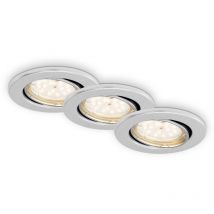 Lampe led encastrée Brilo ner leuchten fit dim, 5 w, 400 lm, IP23, couleur aluminium, métal, incl., 3x GU10, intensité lumineuse variable, set de 3,