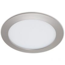 Lampe LED encastrée BRILONER LEUCHTEN FLAT IN, 12 W, 1200 lm, IP44, nickel mat, plastique, Ø 17 cm