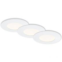 Briloner - Lampe led encastrée leuchten flat in, 4,8 w, 600 lm, IP44, blanc, plastique, set de 3, ø 8,5 cm