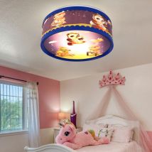 Etc-shop - Lampe pour enfant plafonnier led lampe pour chambre d'enfant animaux colorés, 5,5W 470lm blanc chaud, DxH 28 x 11 cm