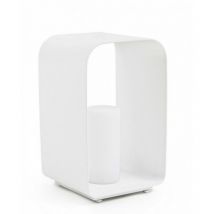 Bizzotto - Lampe à led avec lampadaire ridley blanc 25x28x h45 cm