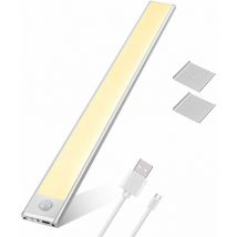 Lampe LED sous meuble 76 LED rechargeable Éclairage d'armoire avec détecteur de mouvement Batterie USB Éclairage d'armoire Éclairage de cuisine