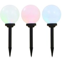 Fimei Lampe led sphérique solaire d'extérieur 3 pcs 20 cm rvb