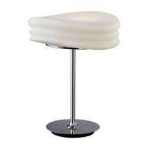 Diyas - Inspired Mantra - Mediterraneo - Lampe de table 2 lumières E27 moyenne, chrome poli, verre blanc givré