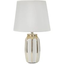 Tischlampe TAVOLO – Keramik – Höhe 40,5 cm – Durchmesser 25 cm – E27 – Weiß und Gold