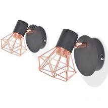 Maisonchic - Lampe murale 2 pcs E14 Noir et Cuivre FR199893 design in