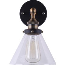 Lampe murale avec abat-jour cristal Edison acier Bronze