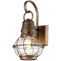 Elstead Kichler Bridgepoint Lanterne murale d'extérieur en laiton naturel, IP44