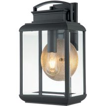 Elstead Quoizel Byron Lanterne Murale D'Extérieur Graphite Avec Réflecteur En Étain, Ip44