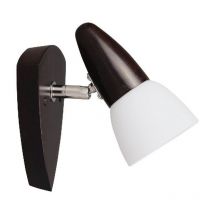 Epikasa - Spot d'Intérieur Julia, Bois, Métal, Verre, Wengé, Chrome, Blanc, 14,5x9,5x16 cm