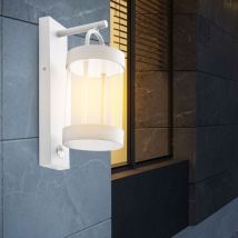 Lampe murale LED Lampe d'extérieur Lampe de façade blanche Lanterne Lampe de porte d'entrée, aluminium, 1x LED blanc chaud, HxLxD 33x18,5x12,5 cm