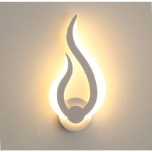 Goeco - Applique Murale Intérieur led, 10W Applique murale led Lampe Murale Moderne, Forme de Flamme Mural Veilleuse 3000K Blanc Chaud pour Cuisine