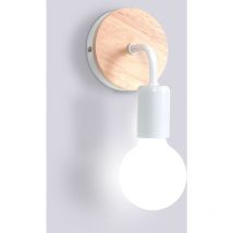 Stoex - Lampe Murale Rétro Applique Murale Vintage E27 Applique Murale En Bois De Fer Pour Chambre à Coucher, Bar, Hôtel (Sans Ampoule) Blanc
