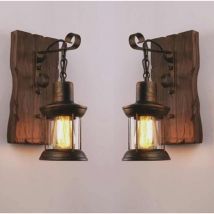Lampe murale rustique vintage, lampe murale industrielle vintage, lampe murale en bois vintage de la ferme, allée, miroir de maquillage, couloir, à