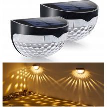 Lampe Murale Solaire Jardin 2pcs 6 Lampes D'Extérieur Led