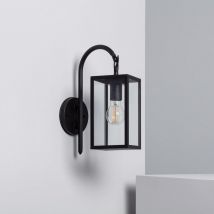 Ledkia - Lampe Murale Aluminium et Verre Support Supérieur Atrium Noire Noir