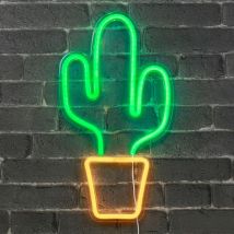 Skylantern - Neon Cactus 47 cm - Prise et Interrupteur on/Off Inclus Neon led pour Decoration Chambre Enfant ou Déco Neon Bar - Lampe Néon led Cactus