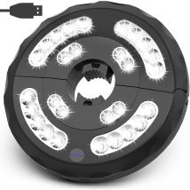 Lampe Parasol 28 led Rechargeable 3 Modes - Lumière de Parasol pour Camping, Terrasse, Plage (Blanc)