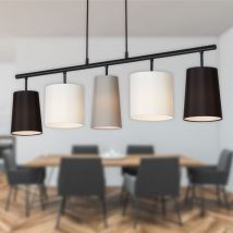 Suspension Lampe à suspendre BRILONER LEUCHTEN SHADES, 40 W, IP20, noir, métal-tissu, excl. 5x E14, 96 x 120 cm