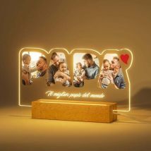 BaseTBL – Lampe photo personnalisée en plexiglas – Veilleuse LED décorative – Longueur, Largeur, Hauteur
