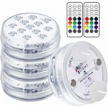 Lampe Piscine led Lumières led Submersibles, Temps d'éclairage 30-50 heures IP68 Étanche 16 rgb Couleurs Changement Lampes Décoratives pour Aquariums