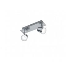 Iperbriko - Lampe Plafond ou Murale 2 Spots Orientables Nickel