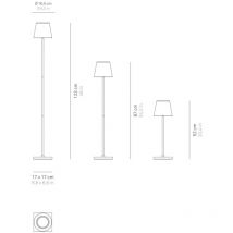 Zafferano - Lampe led Poldina Pro l Blanche rechargeable et dimmable 122cm avec batterie jusqu'à 12 heures