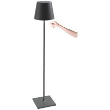 Zafferano - Lampe led Poldina Pro xxl Gris Foncé rechargeable et dimmable 150cm avec batterie jusqu'à 12 heures